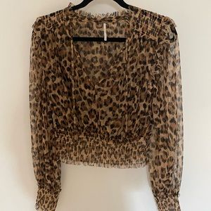 Free People leopard top size M